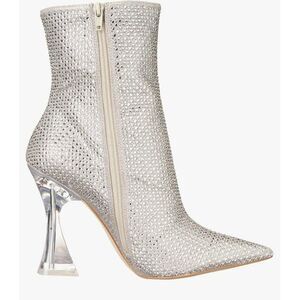 STEVE MADDEN Vivy Pointed Toe Flared Heel Ankle Booties Rhinestone Size 6.5 NWOT